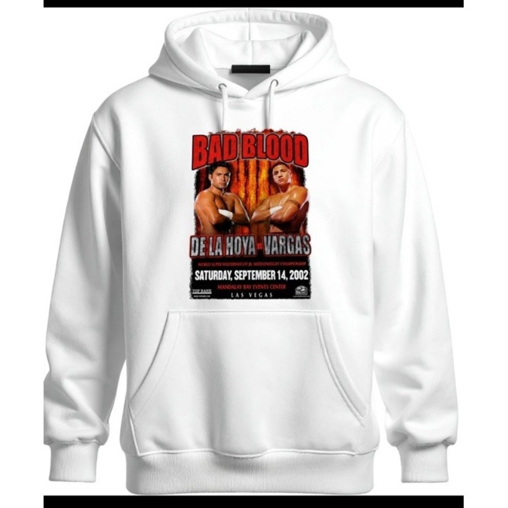 Oscar De La Hoya Vs Fernando Vargas Hoodie Unisex Adult White 2XL